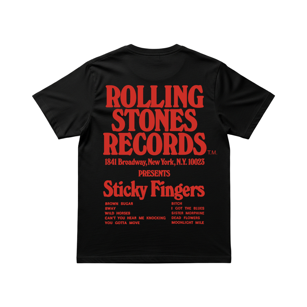 The Rolling Stones Sticky Fingers T-Shirt (Black)