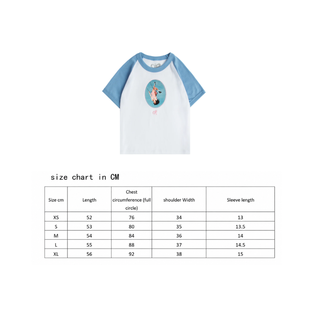 album cover stitched women's baby cropped raglan