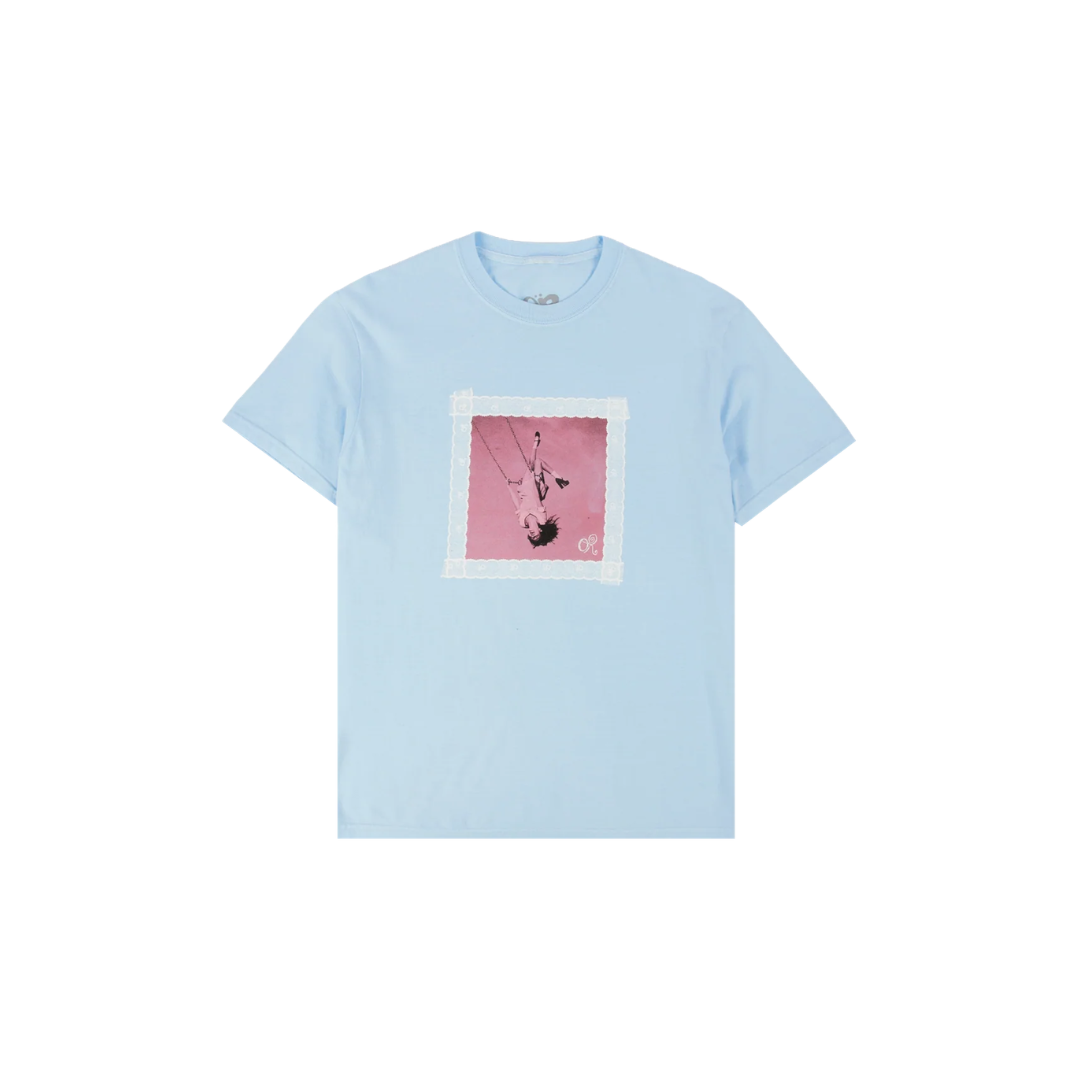 lace album cover oversized blue t-shirt