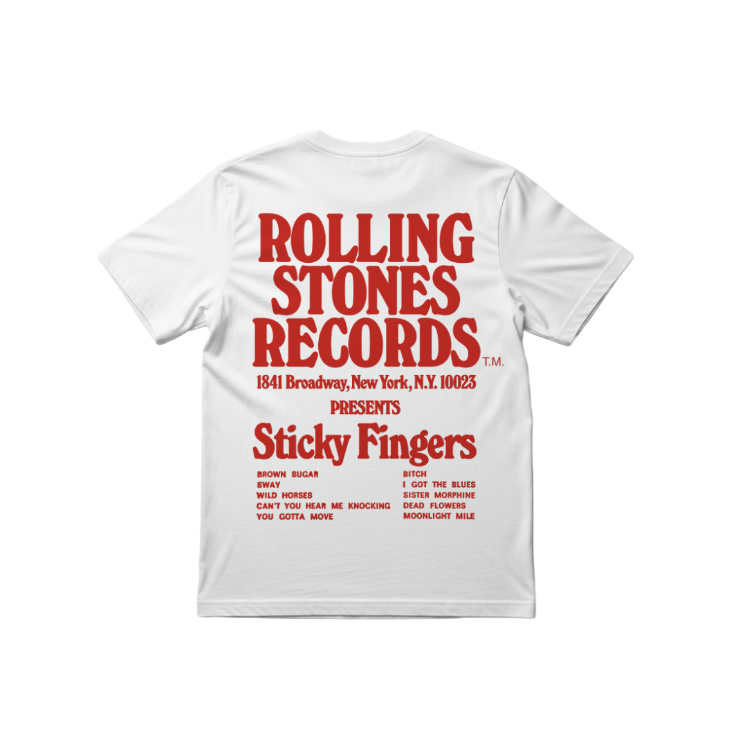 The Rolling Stones Sticky Fingers T-Shirt (White)